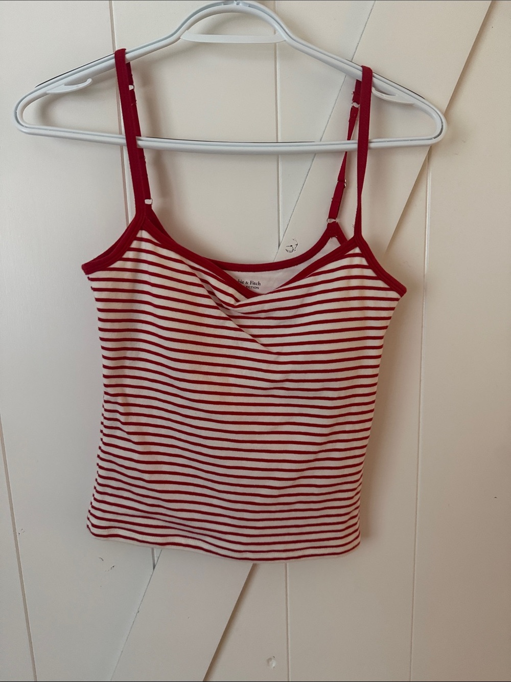 Abercrombie & Fitch Red and White Striped Cami